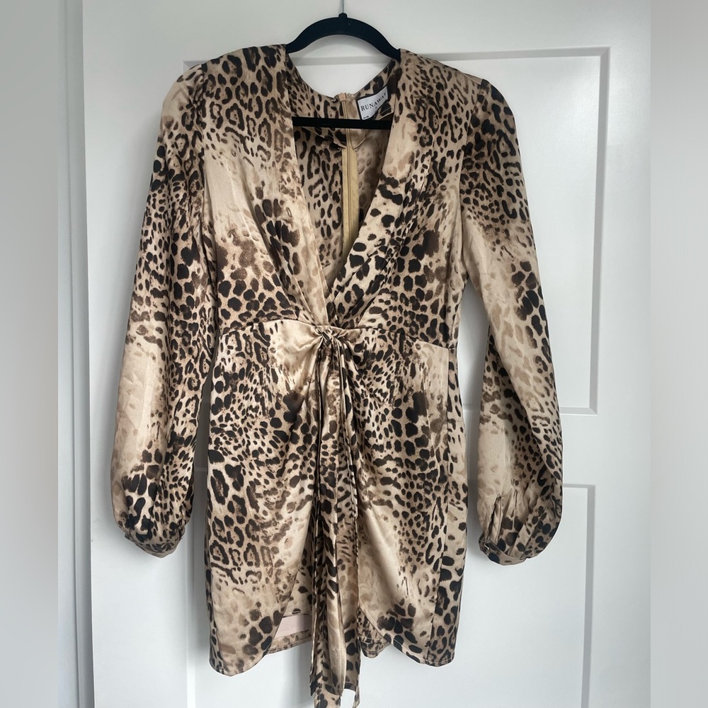 Runaway Leopard Mini Dress, Small